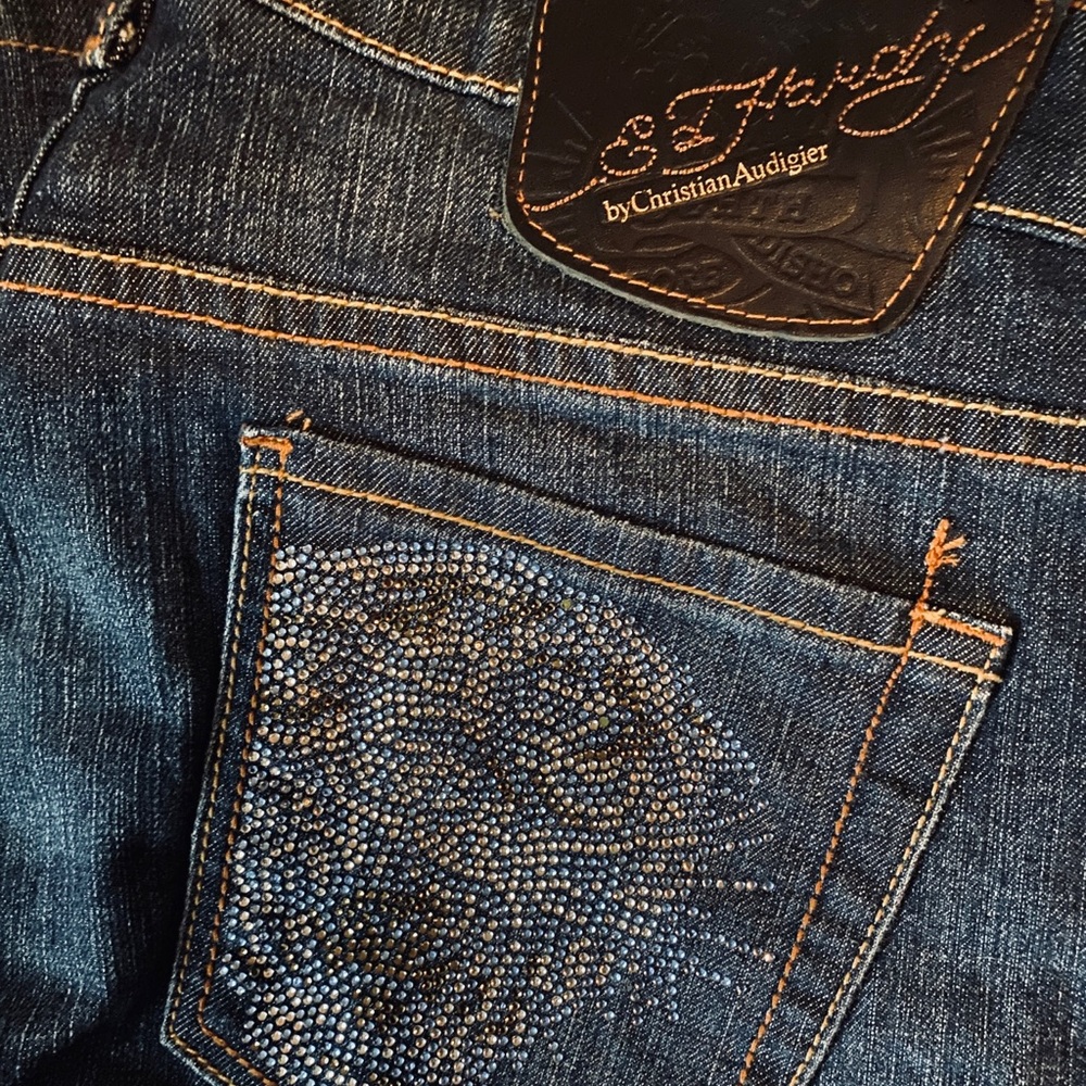 Ed Hardy Jeans, size 31 rhinestone tiger
